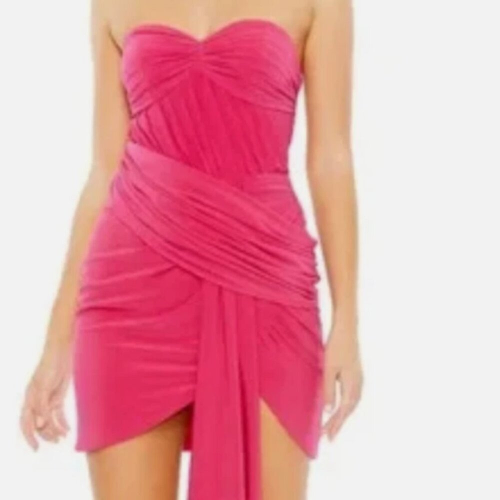 NWT MAC DUGGAL 11565 Hot pink Strapless Mini Dress Size 6 MSRP 398